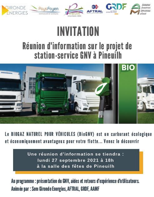 affiche reunion d'information station biognv 27 septembre 2021 pineuilh