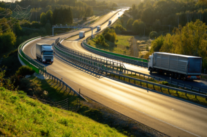 photo transports routiers sur autoroute